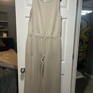 Beige Sleeveless Jumpsuit